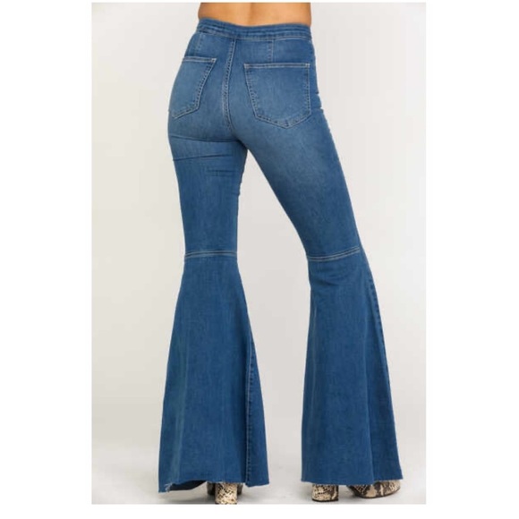 Free people we the free blue midnight Women's Blue Flared Jeans size 29 nwt - Picture 2 of 10